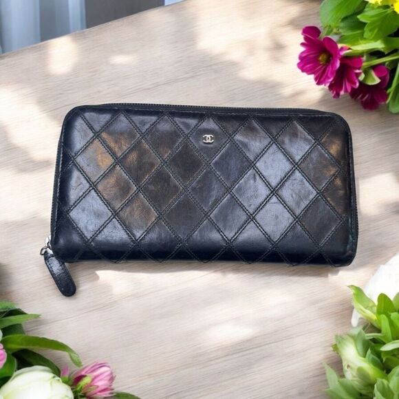 Chanel Leather Long Zippered Wallet - Picture 1 of 15